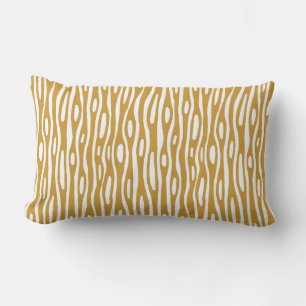 Abstract 280314 - Gold Brown on White Lumbar Pillow