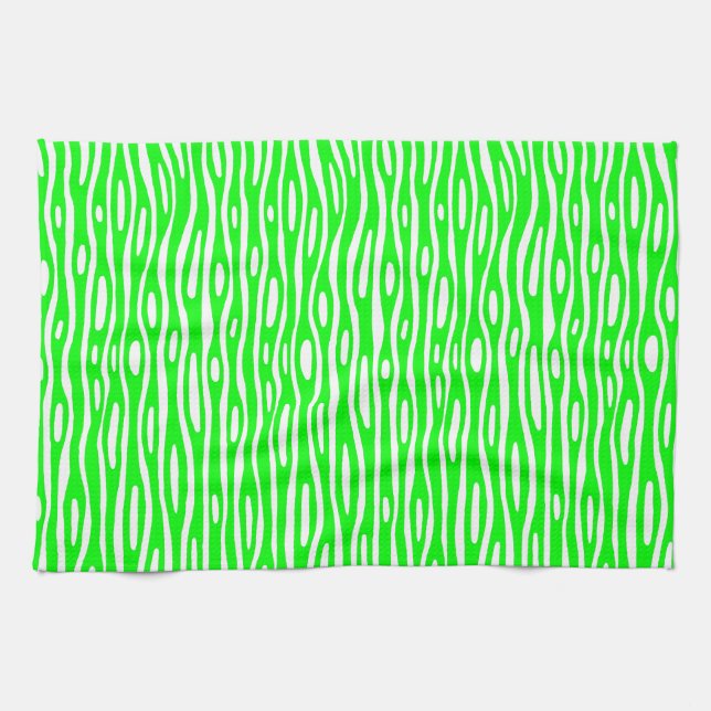 Abstract 280314 - Green on White Towel (Horizontal)