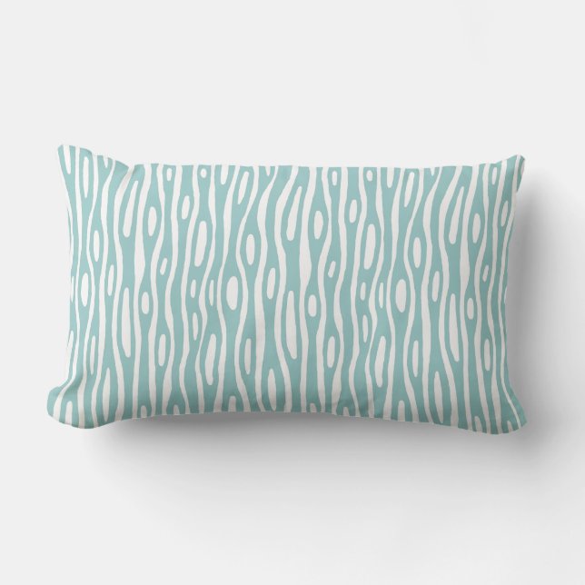 Abstract 280314 - Light Blue Green on White Lumbar Pillow (Front)