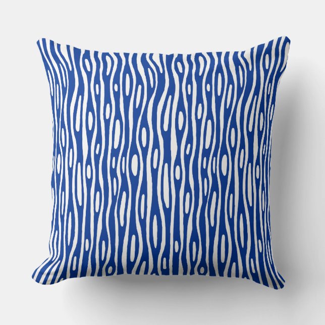 Abstract 280314 - Navy Blue on White Throw Pillow (Front)