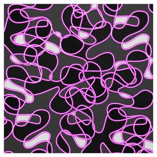 Abstract 290523 Black, Magenta and White Fabric