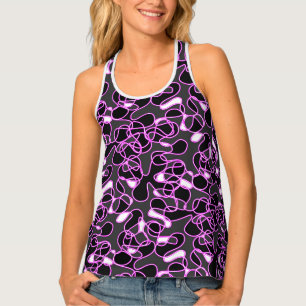 Abstract 290523 Black, Magenta and White Tank Top