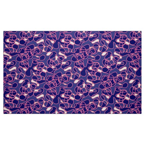 Abstract 290523 Deep Navy Red and White Fabric