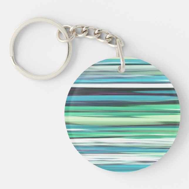 Abstract #2: Aqua blue green blur Keychain (Front)