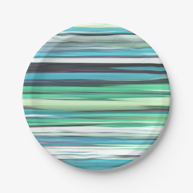 Abstract #2: Aqua blue green blur Paper Plates (Front)