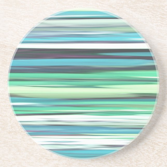 Abstract #2: Aqua blue green blur Sandstone Coaster (Front)