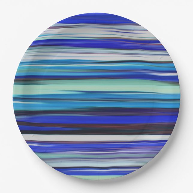 Abstract #2: Blue blur Paper Plates (Front)
