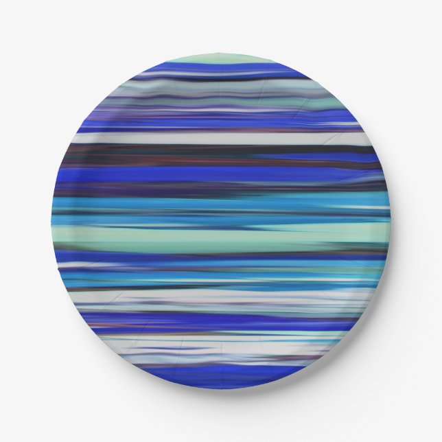 Abstract #2: Blue blur Paper Plates (Front)