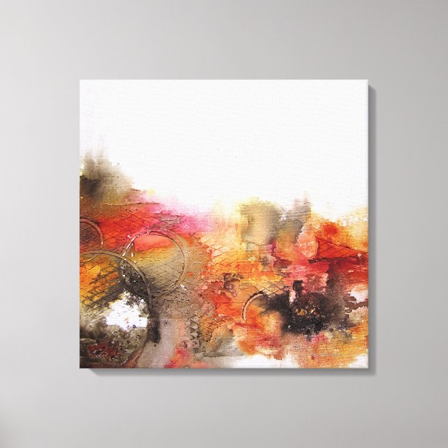 ABSTRACT #2 Circles and Squares Square Canvas Print (Front)