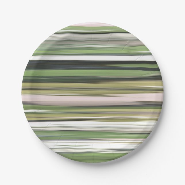 Abstract #2: Olive green blur Paper Plates (Front)