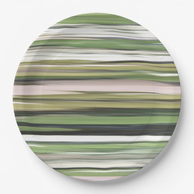 Abstract #2: Olive green blur Paper Plates (Front)