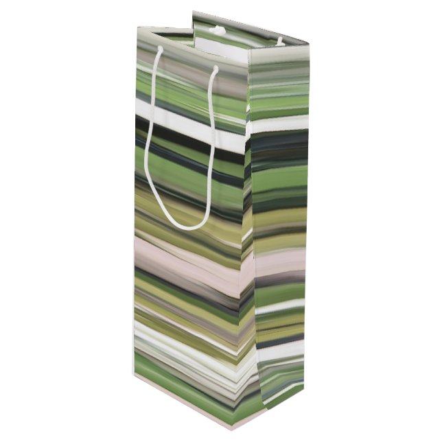 Abstract #2: Olive green blur Wine Gift Bag (Front Angled)