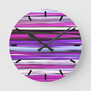 Abstract #2: Purple Blur Round Clock