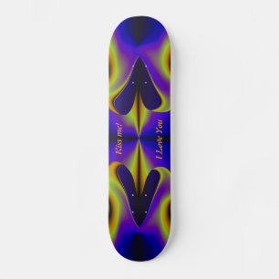 Abstract 2 Rainbow Heart Skateboard
