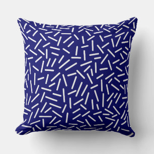 Abstract 300117 - White on Deep Navy Throw Pillow