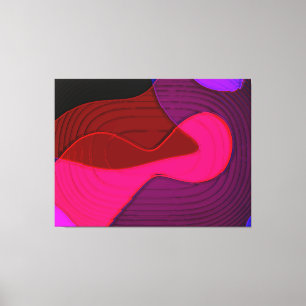 Abstract 328 - purple red pink art groovy design Canvas Print