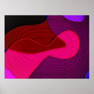 Abstract 328 - purple red pink art groovy design Poster