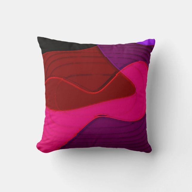 Abstract 328 - Purple Red Pink  Throw Pillow (Front)