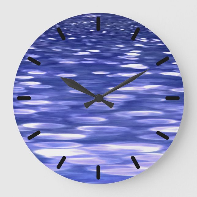 Abstract #3: Blue shimmer Large Clock (Front)