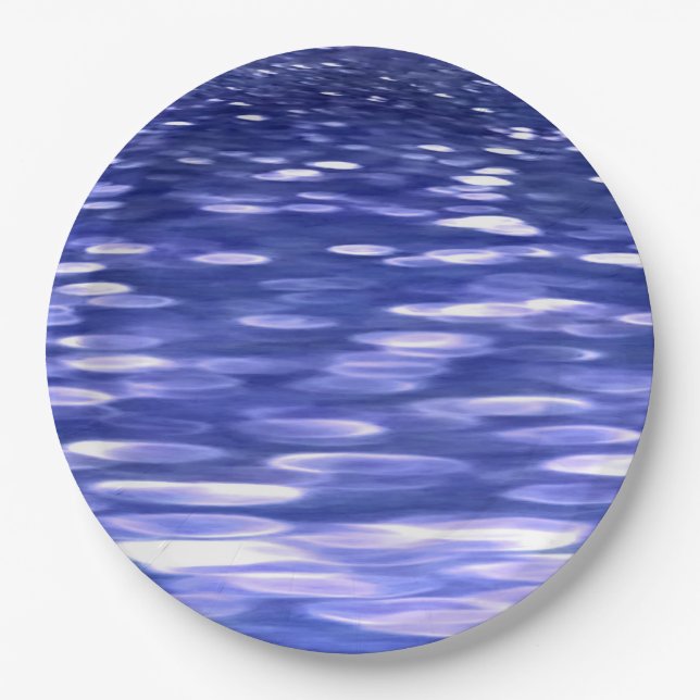 Abstract #3: Blue shimmer Paper Plates (Front)