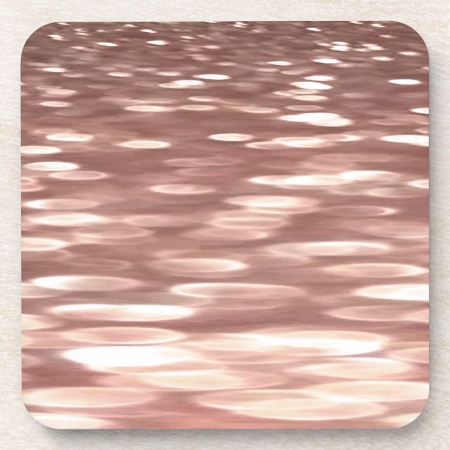 Abstract #3: Copper Rose Gold shimmer Drink Coaster (Front)