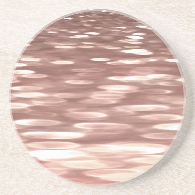 Abstract #3: Copper Rose Gold shimmer Drink Coaster (Front)
