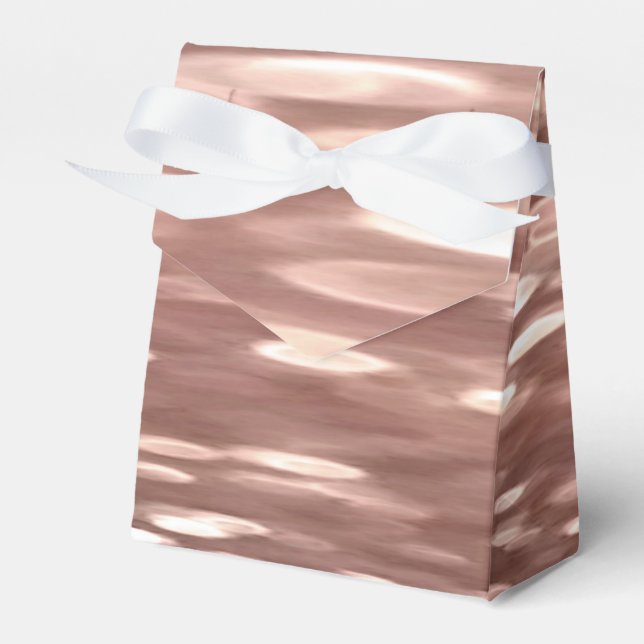 Abstract #3: Copper Rose Gold shimmer Favor Boxes (Front Side)