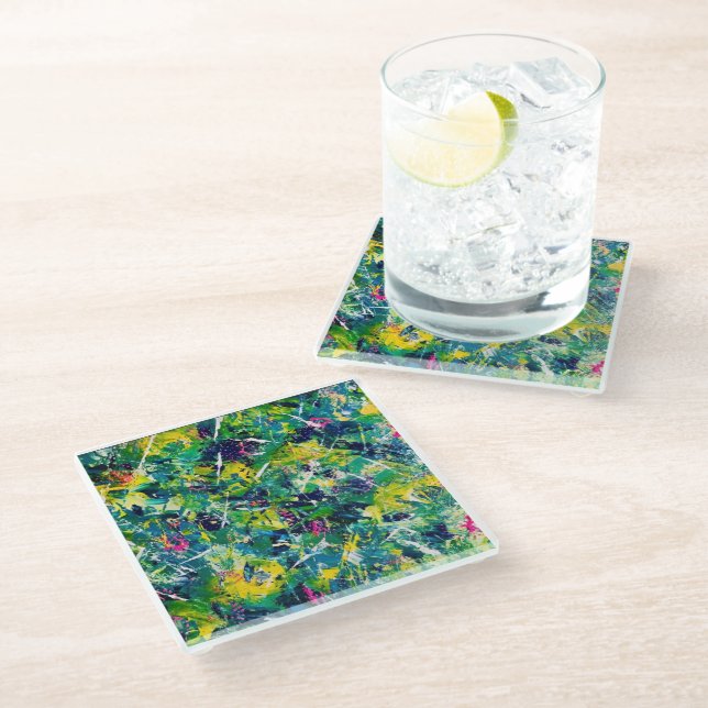 Abstract_3 Glass Coaster (Angled)