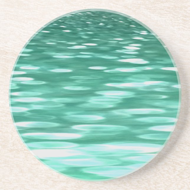 Abstract #3: Green Shimmer Drink Coaster (Front)