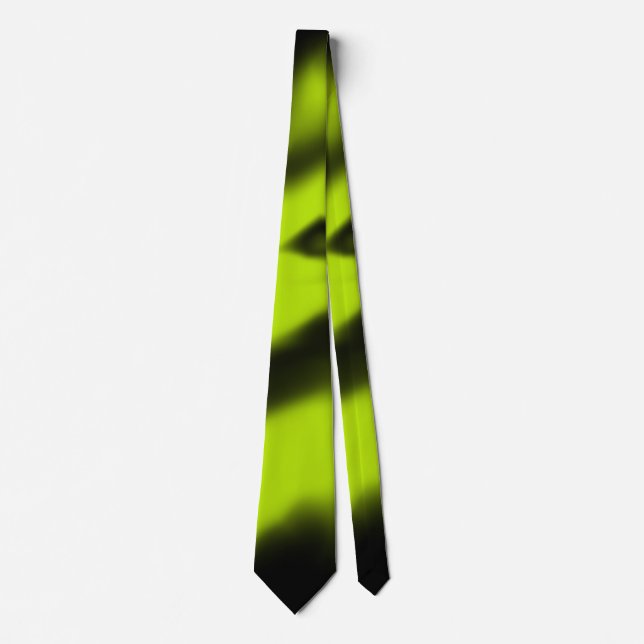 Abstract 3 in Black and Lime Green  Neck Tie (Front)