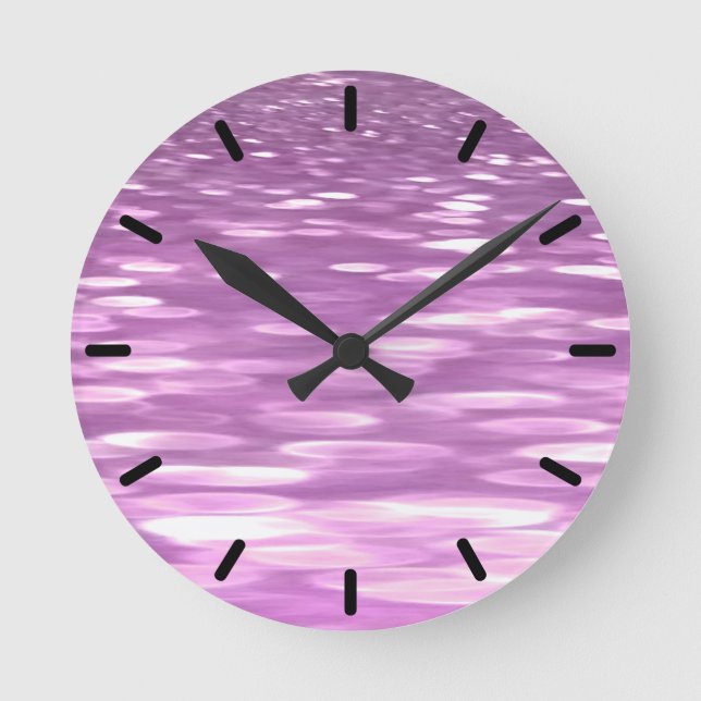 Abstract #3: Lilac Shimmer Round Clock (Front)