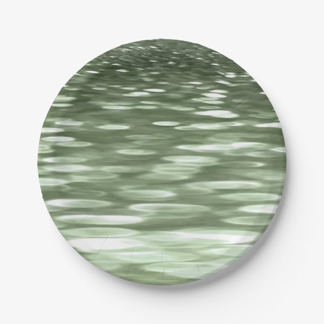 Abstract #3: Olive green blur Paper Plates (Front)