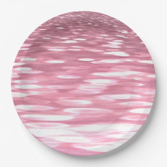 Abstract #3: Pink shimmer Paper Plates (Front)