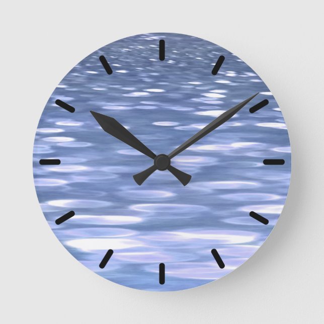 Abstract #3: Powder blue shimmer Round Clock (Front)
