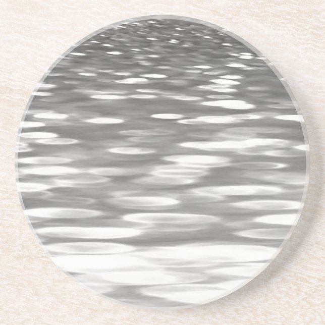 Abstract #3: Silver gray shimmer Coaster (Front)