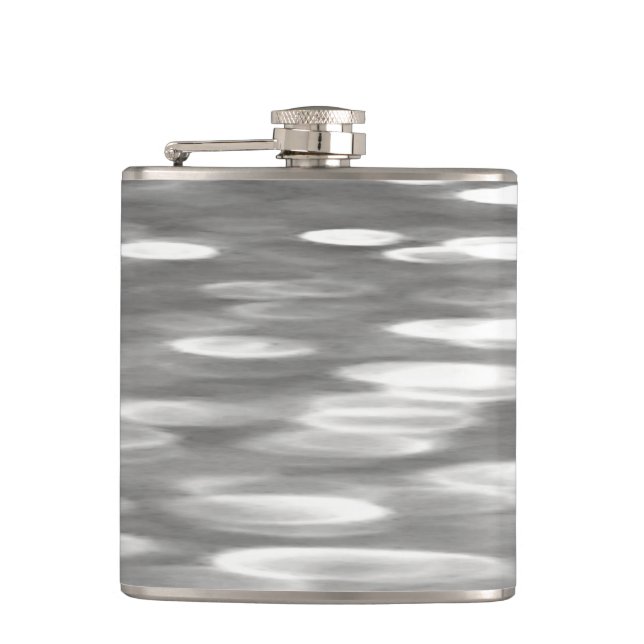 Abstract #3: Silver gray shimmer Flask (Front)
