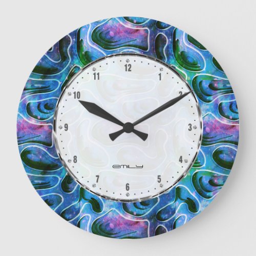 Abstract 3D Background Pattern Large Clock