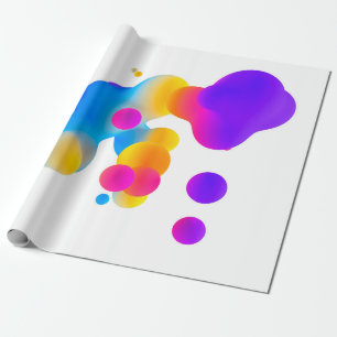 Abstract 3d colorful gradient drops liquid on whit wrapping paper