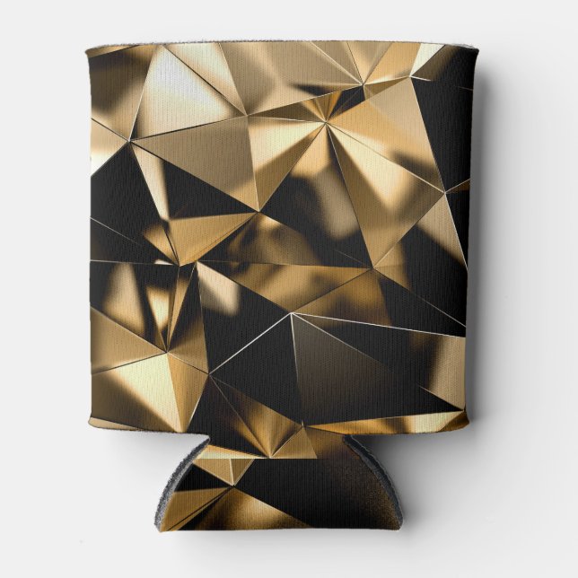 Abstract 3D crystal triangle background. Can Cooler (Front)