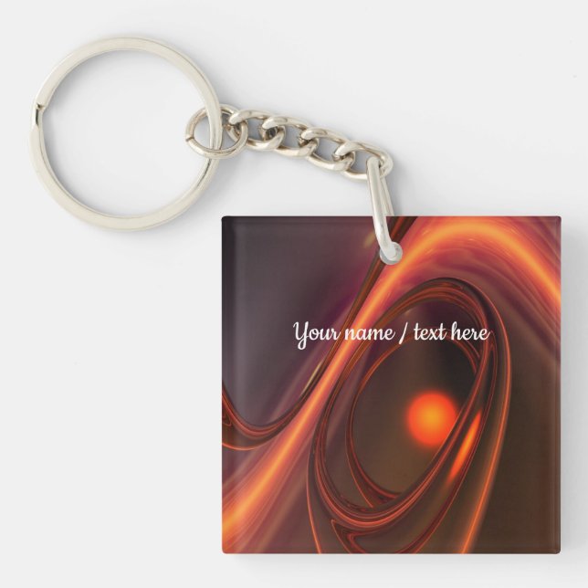 Abstract 3d Design, soft shapes and reflections Keychain (Front)