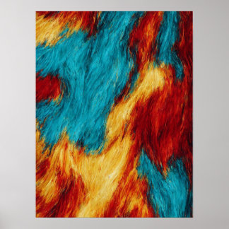 Abstract 3D digital oil paint Poster