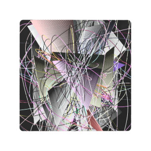 Abstract 3d Geometric Pattern Metal Print