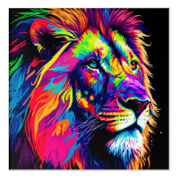 Abstract 3d Lion Portrait Digital Art