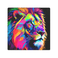 Abstract 3d Lion Portrait Digital Art Metal Art