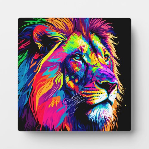 Abstract 3d Lion Portrait Digital Art Plaque