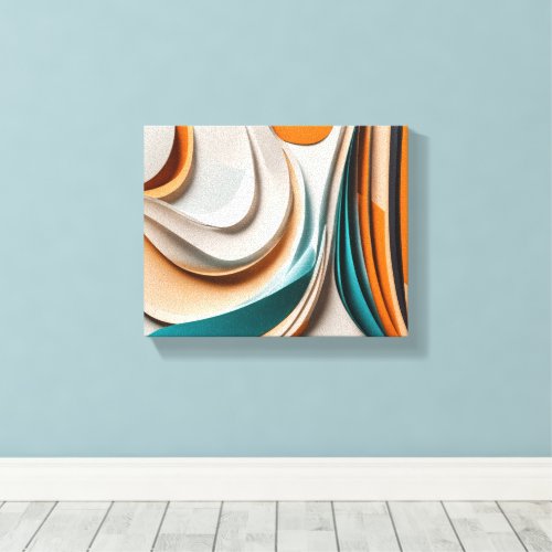 Abstract 3d mid century modern art less colors c canvas print
