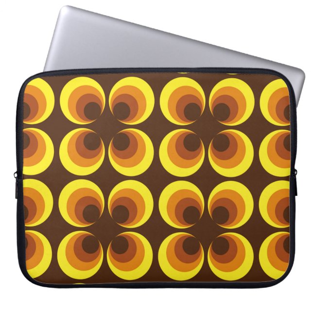 Abstract. 60s colorful seamless pattern, retro sty laptop sleeve (Front)