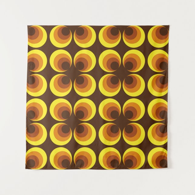 Abstract. 60s colorful seamless pattern, retro sty tapestry (Front)
