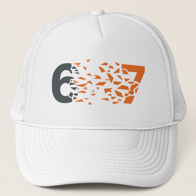 Abstract 67 Typography Trucker Hat (Front)