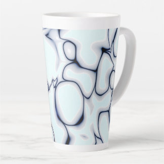 Abstract 7 Baby Pink Subtle Blue with Black Accent Latte Mug